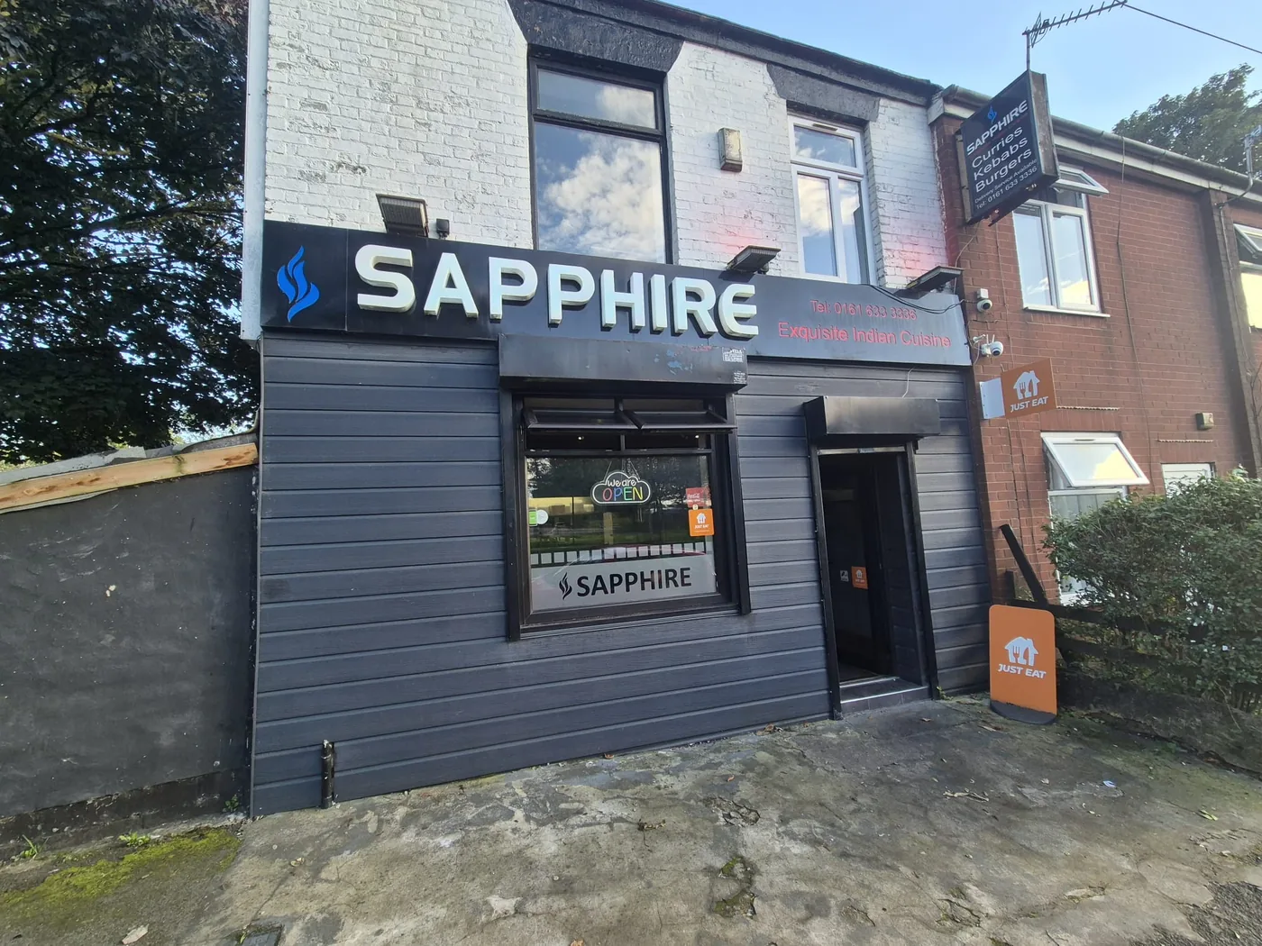 Sapphire sign and entrance